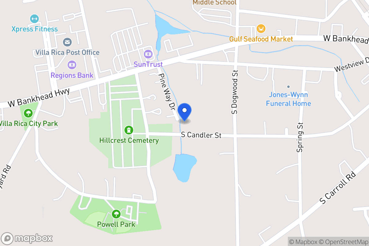 Map of 419 S Candler St