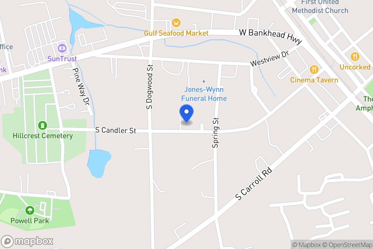 Map of 315 S Candler St
