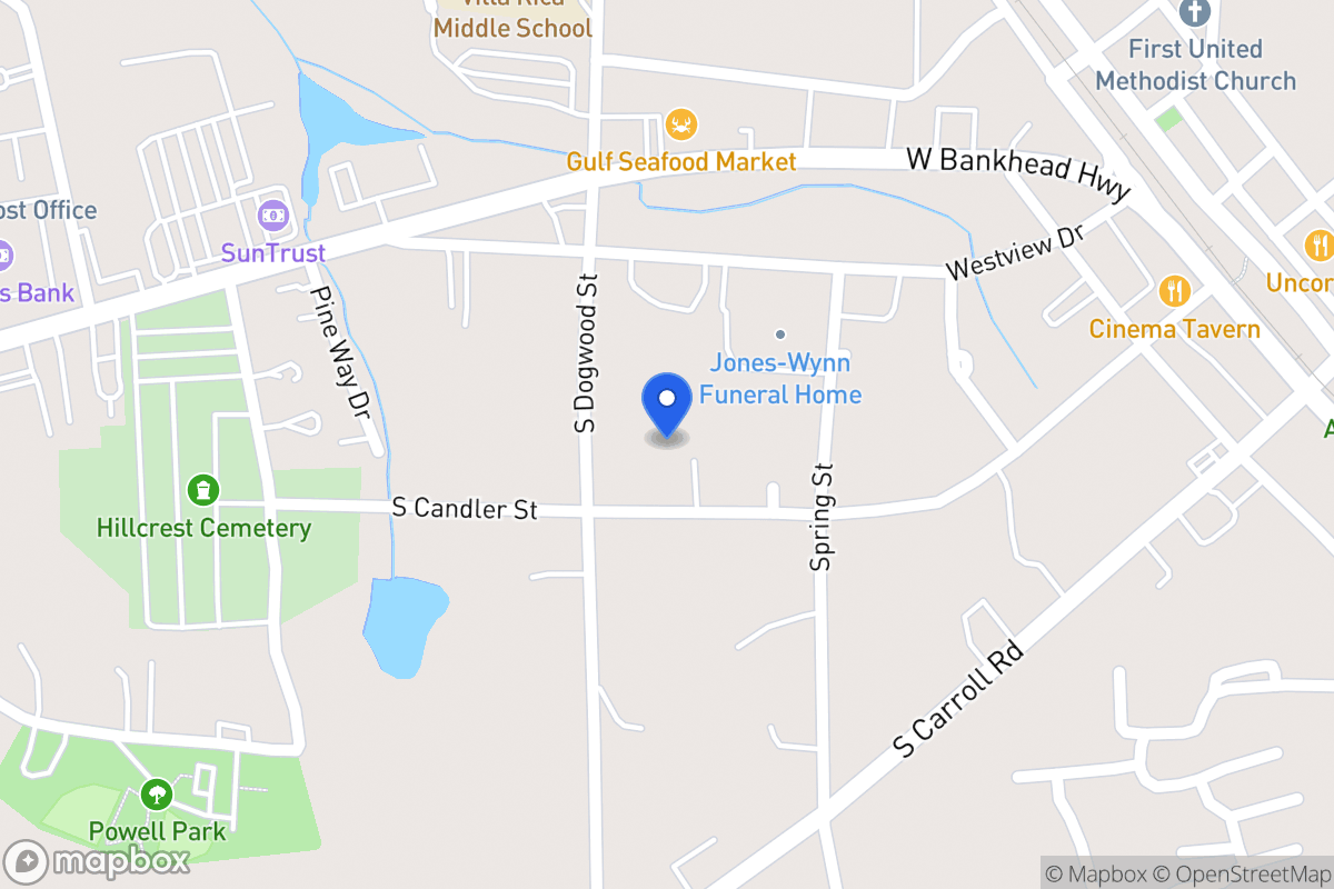 Map of 317 S Candler St