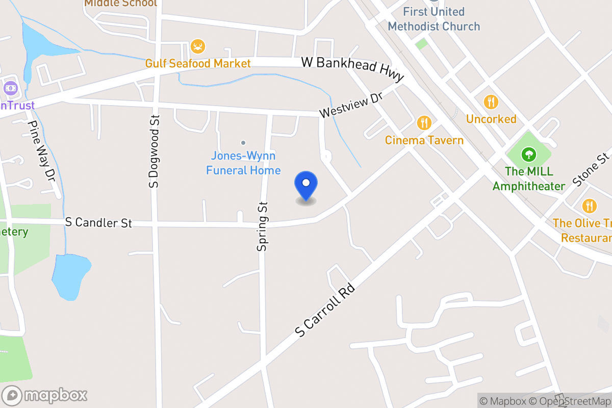 Map of 233 S Candler St