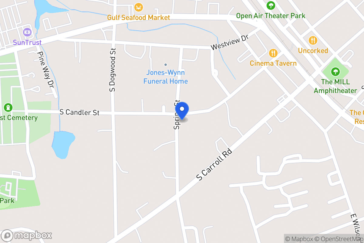 Map of 242 S Candler St
