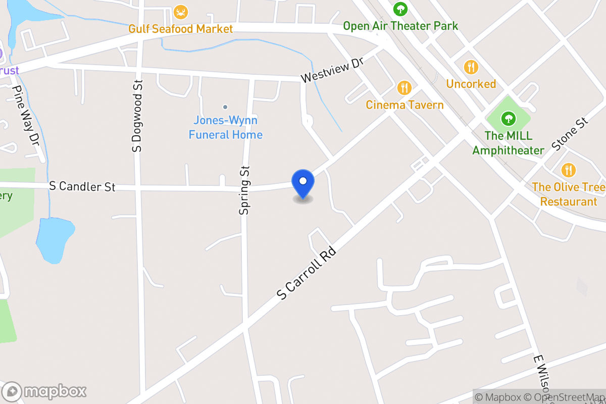 Map of 228 S Candler St
