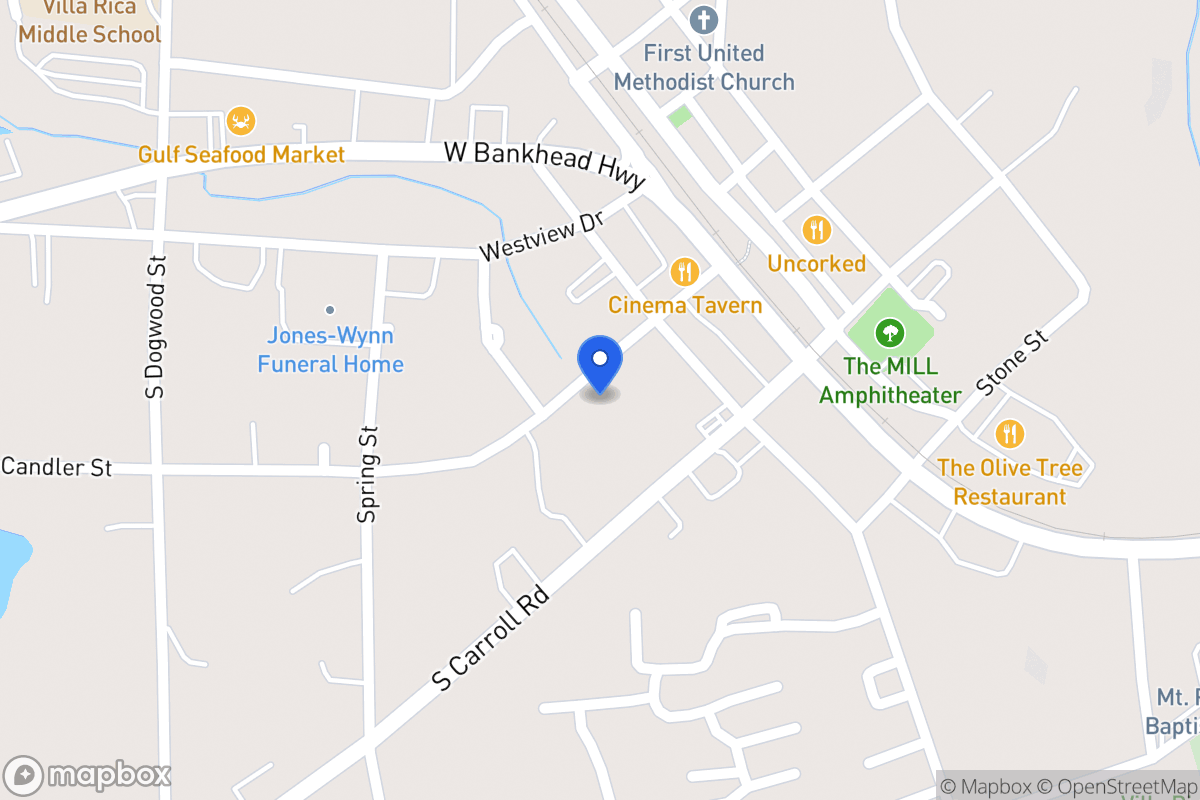 Map of 210 S Candler St