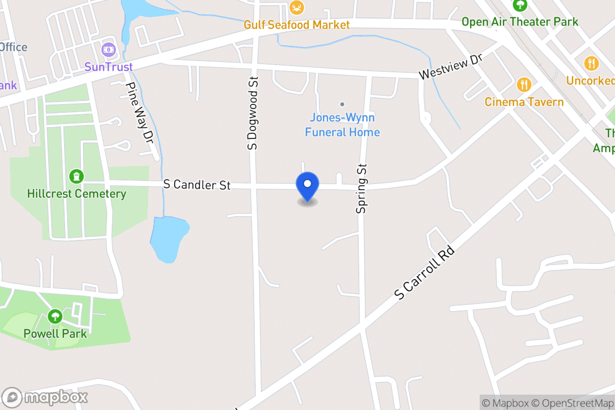 Map of 312 S Candler St