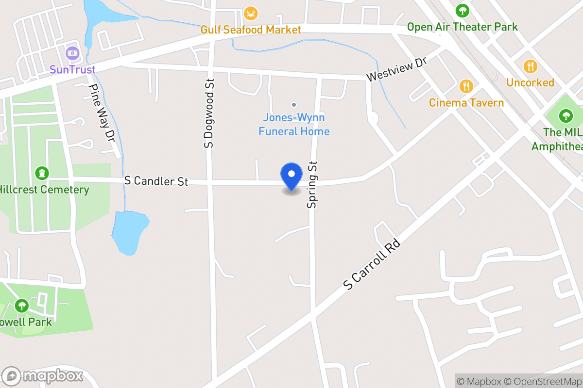 Map of 306 S Candler St