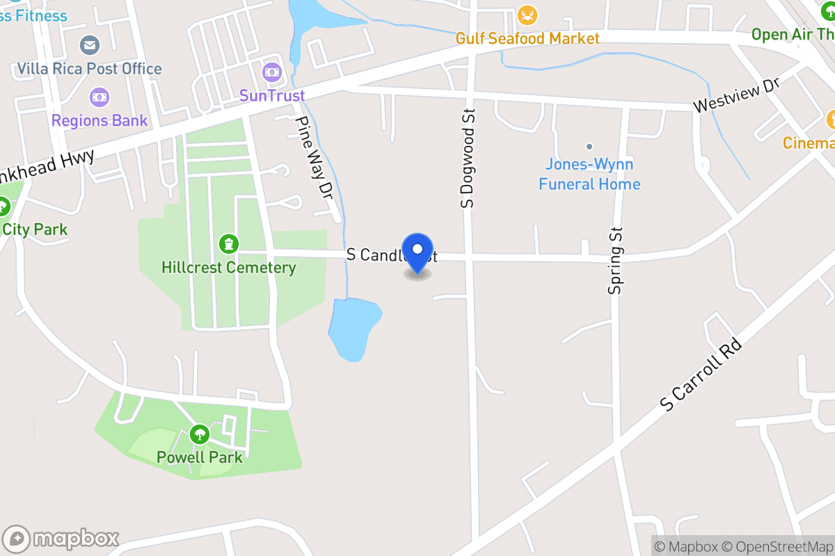 Map of 408 S Candler St