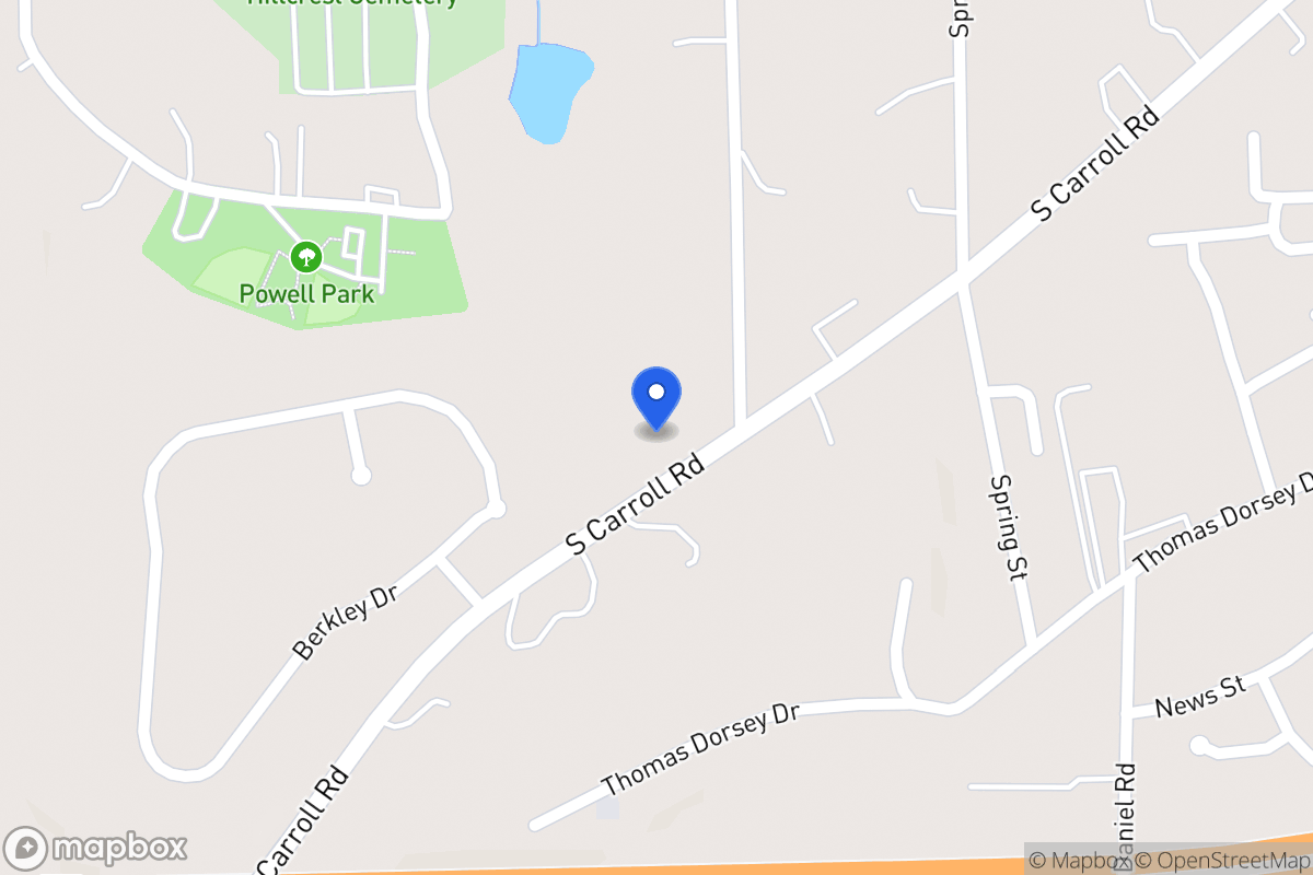 Map of 411 S Carroll Rd