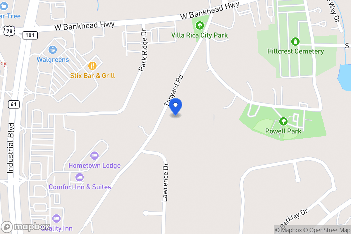 Map of Old Tanyard Rd