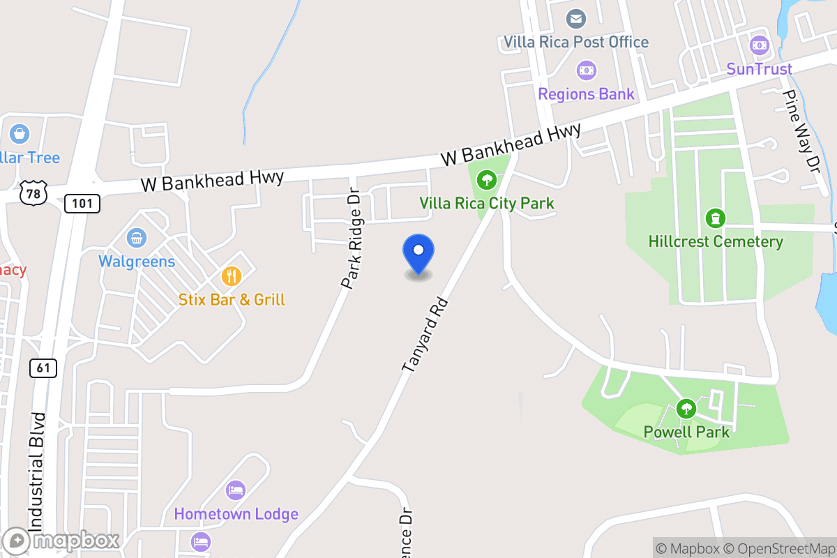 Map of 619 Old Tanyard Rd