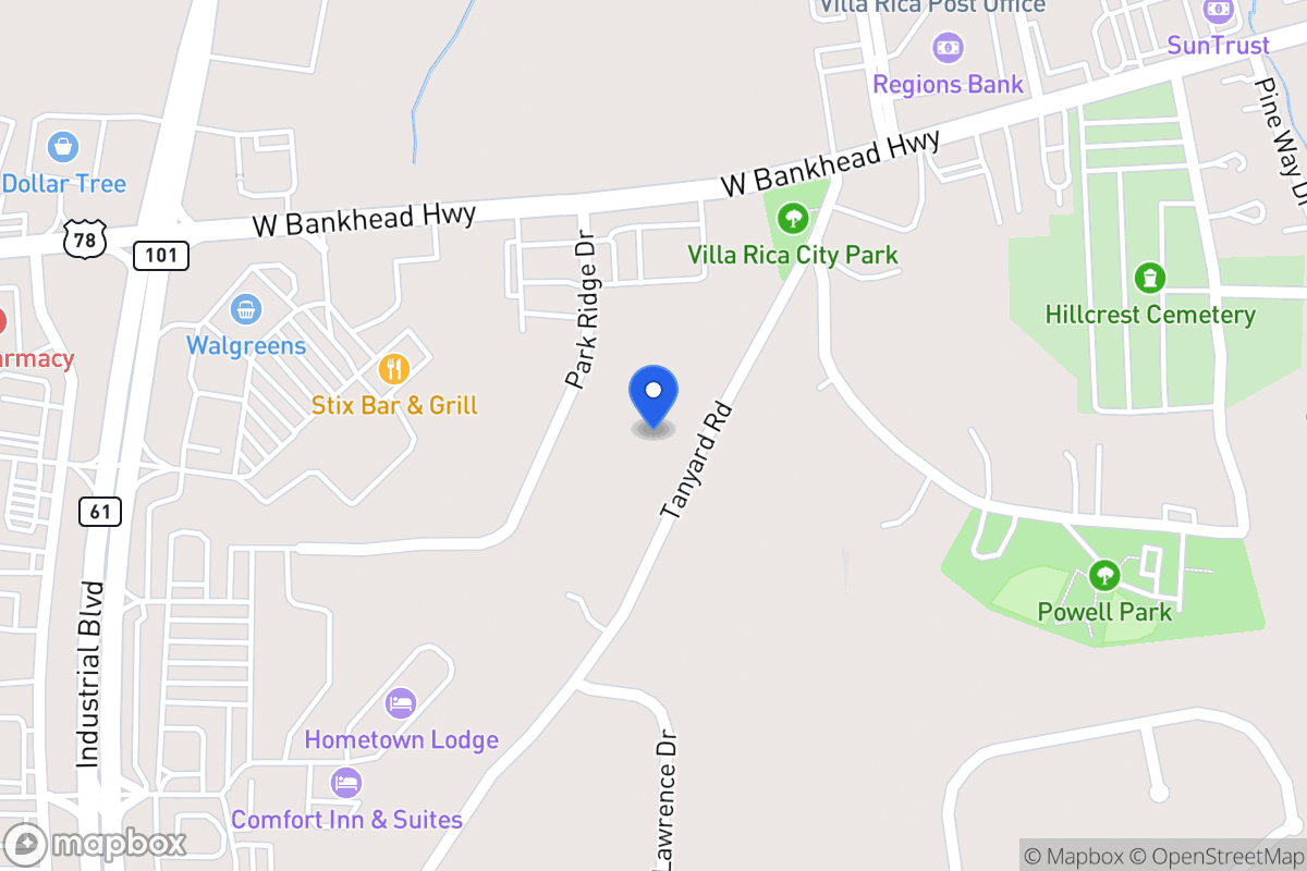 Map of 627 Old Tanyard Rd