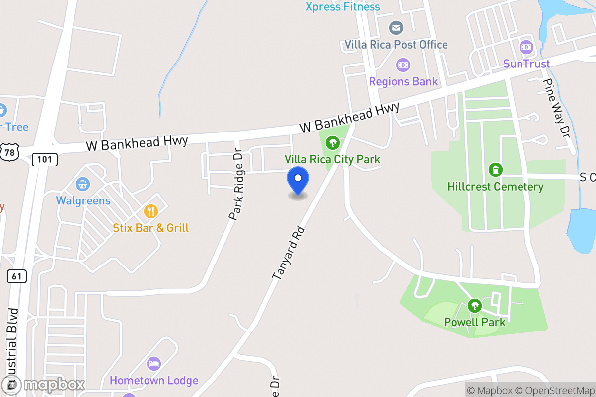 Map of 615 Old Tanyard Rd