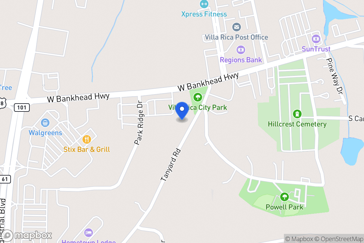 Map of 611 Old Tanyard Rd
