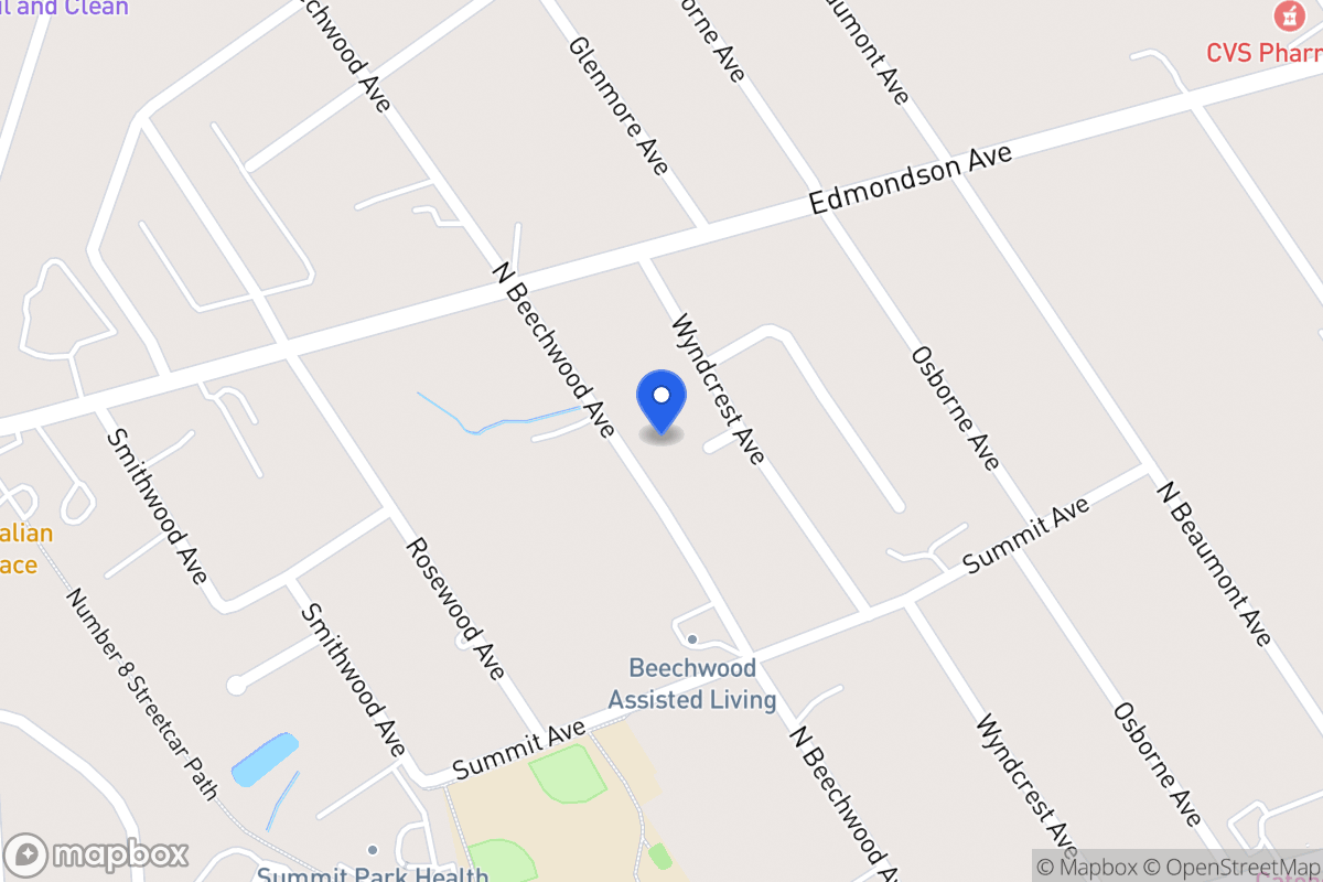 Map of 116 N Beechwood Ave, Catonsville