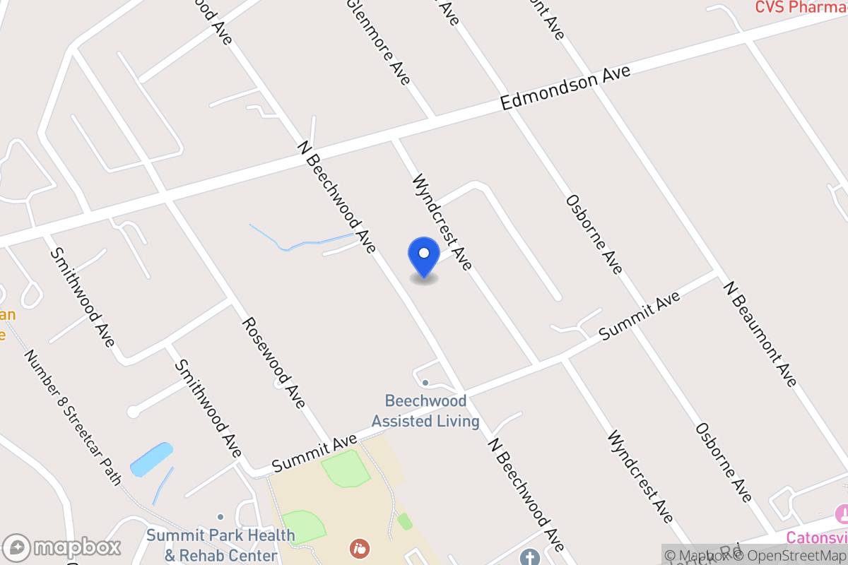 Map of 112 N Beechwood Ave, Catonsville