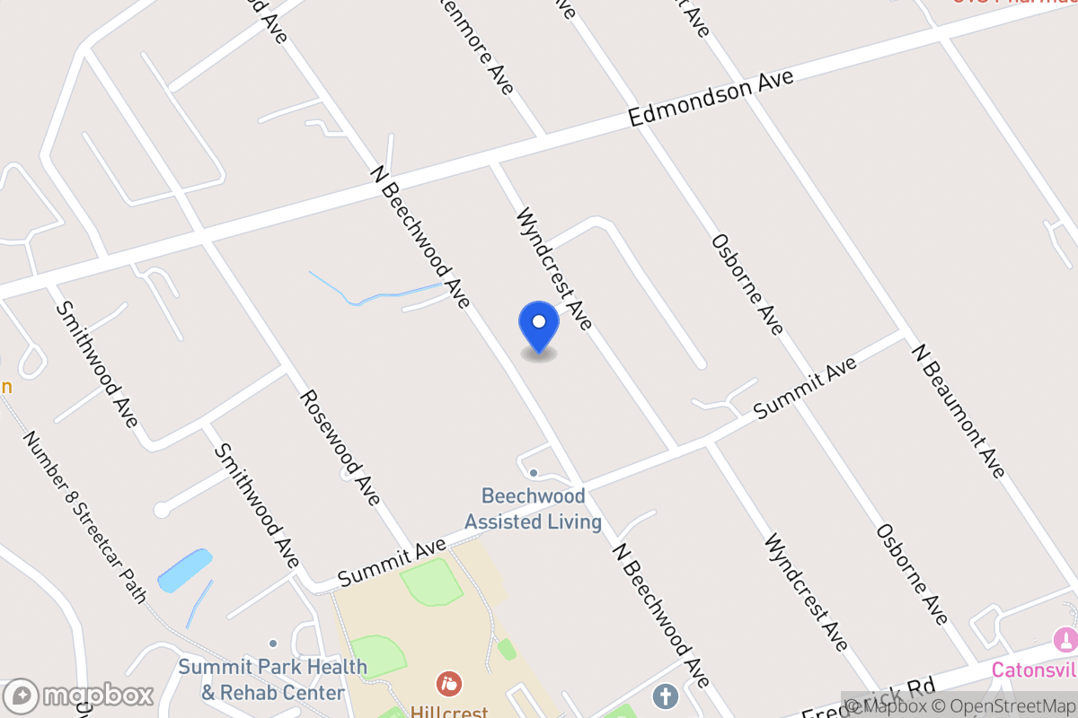 Map of 110 N Beechwood Ave, Catonsville