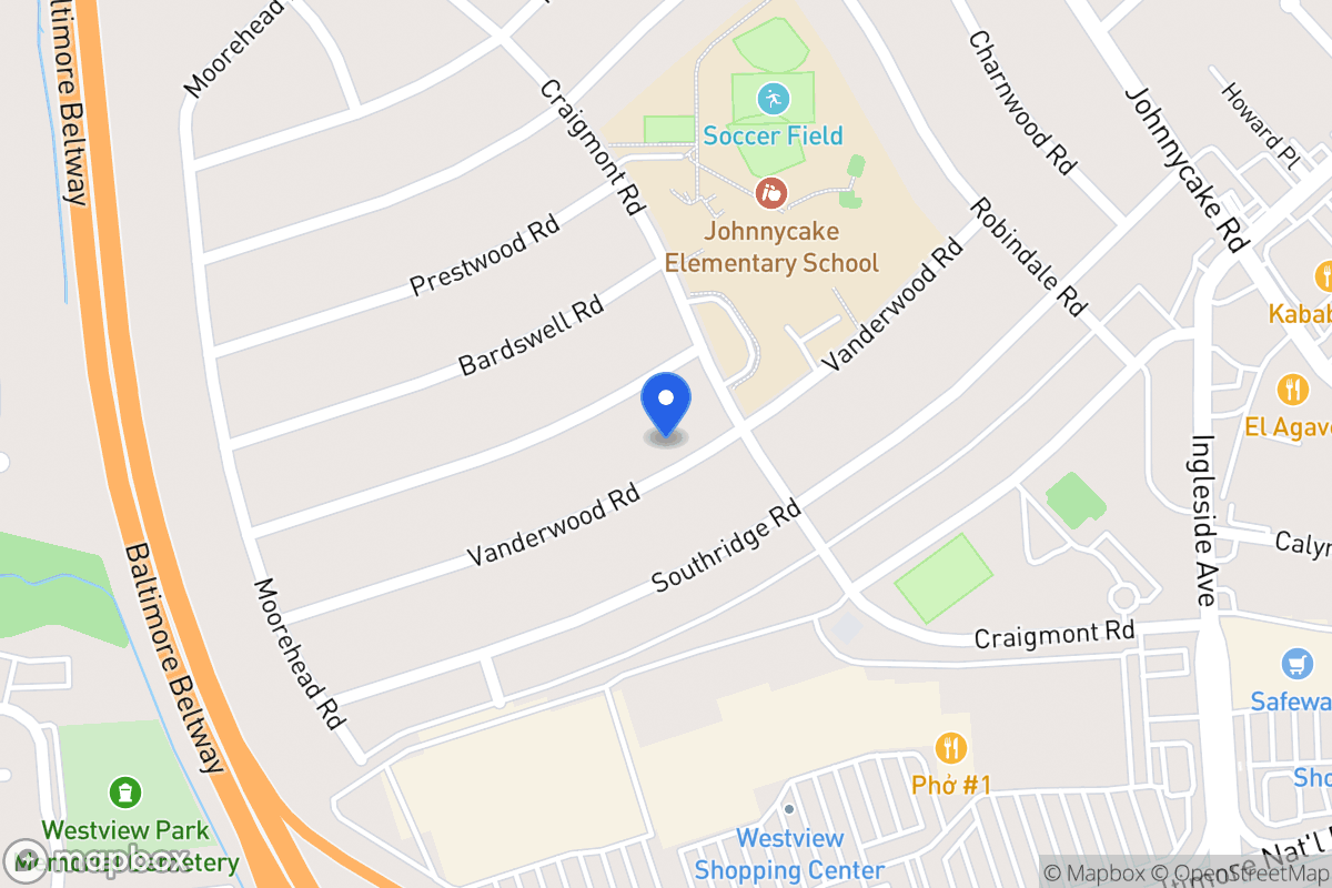 Map of 934 Vanderwood Rd, Catonsville