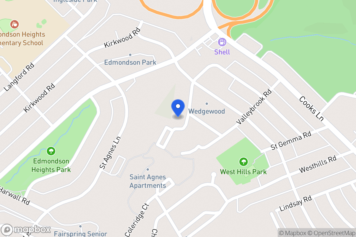 Map of 1340 Martin Dr, Baltimore