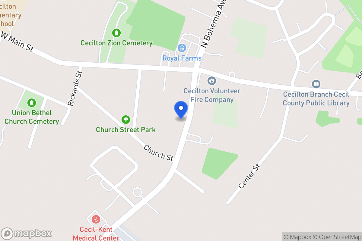 Map of 137 S Bohemia Ave, Earleville