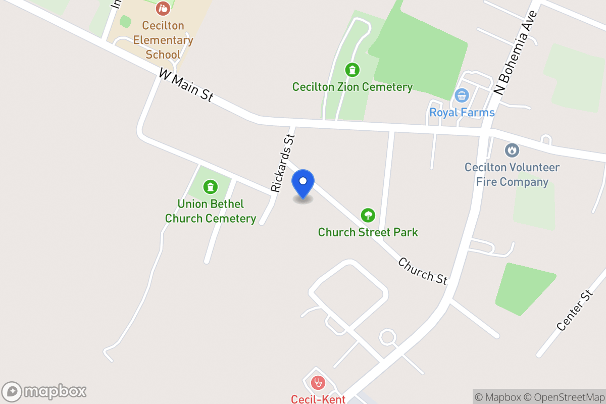 Map of 168 Church St, Earleville