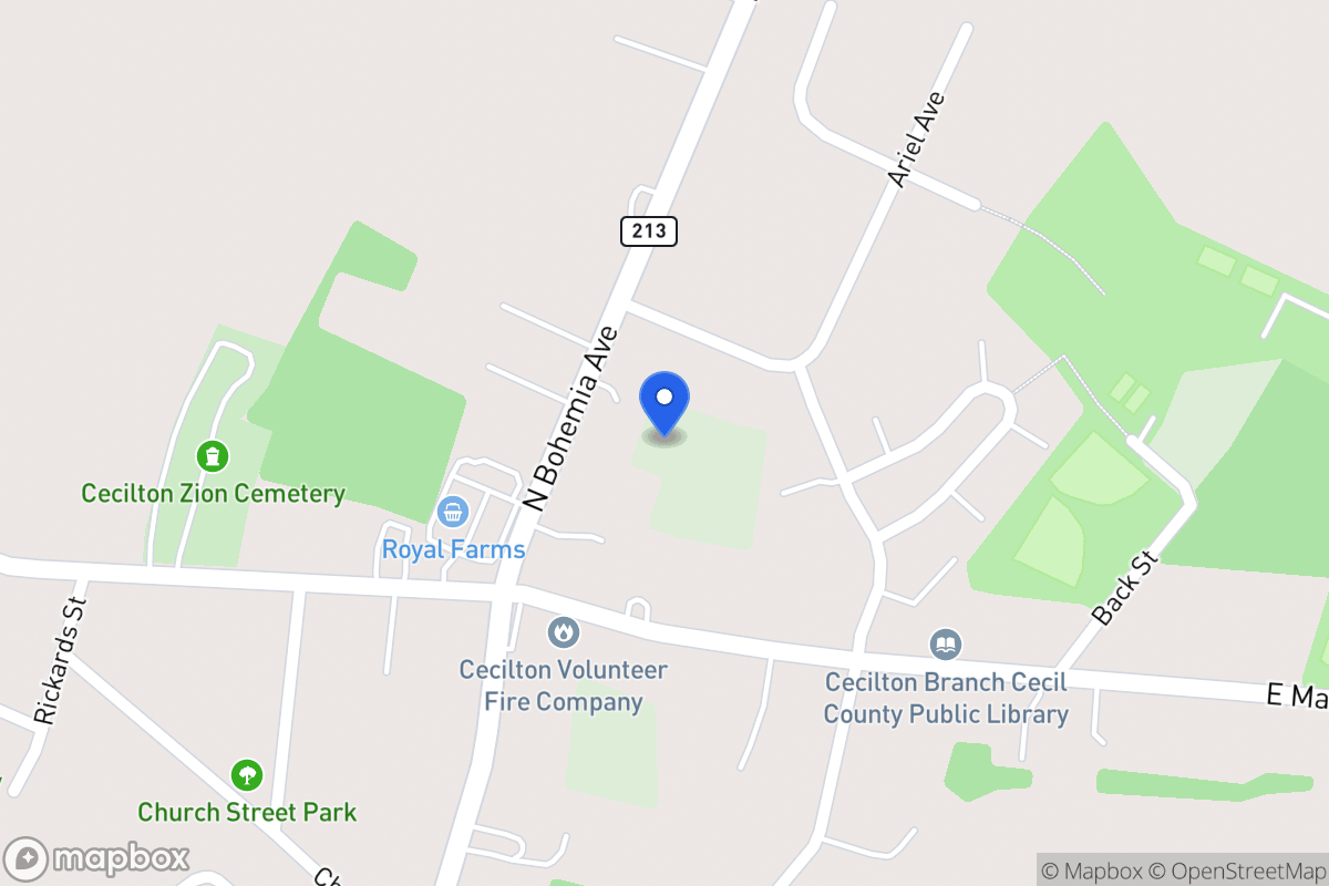 Map of 134 N Bohemia Ave, Earleville
