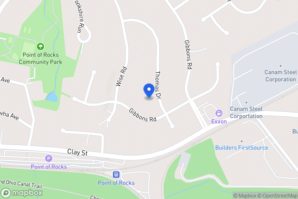 Map of 1602 Thomas Dr, Point Of Rocks