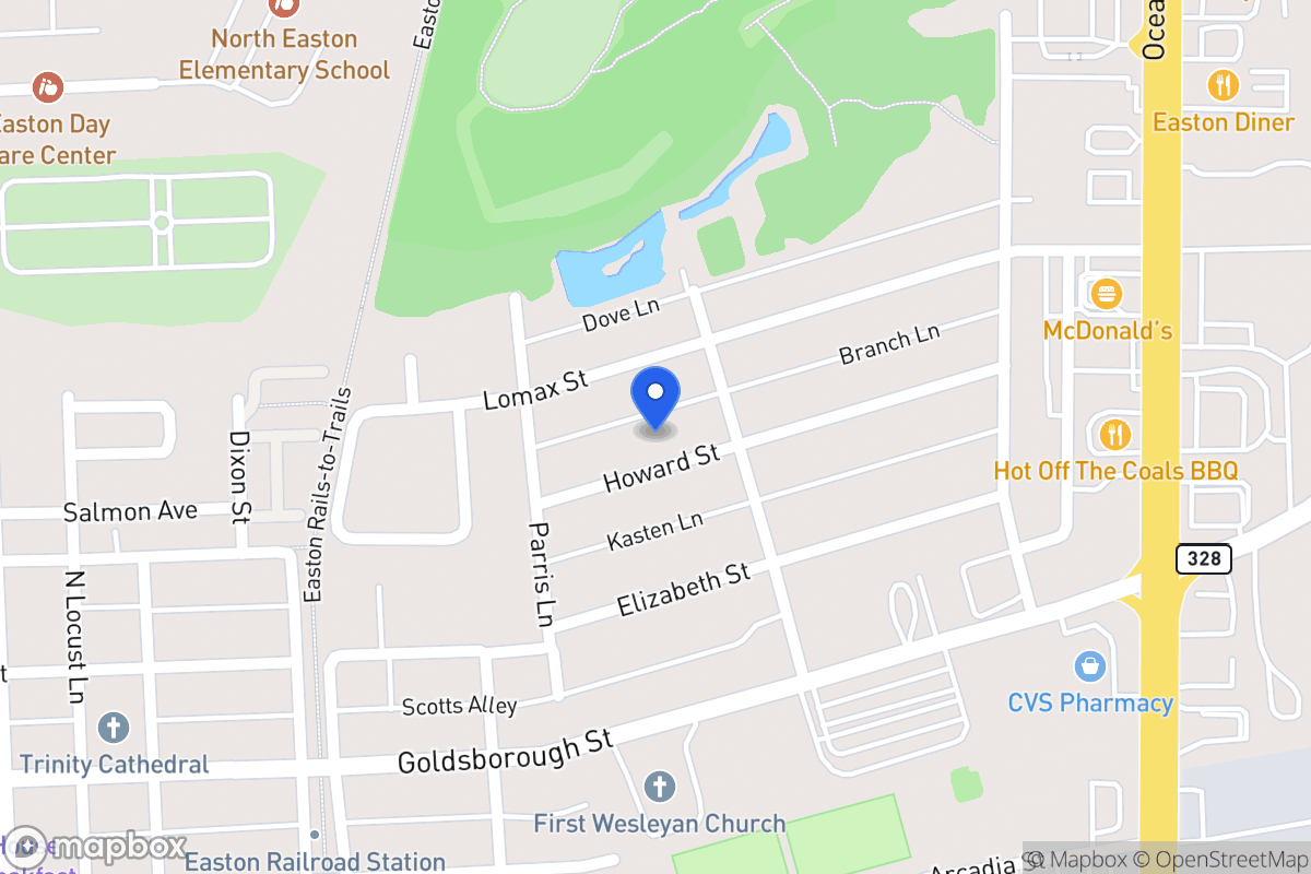 Map of 637 Howard St, Easton