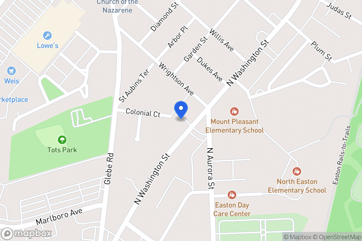 Map of 349 N Washington St, Easton