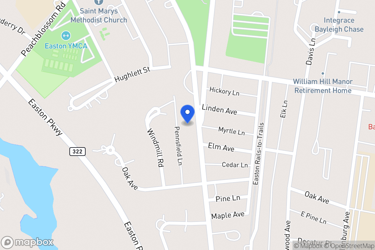 Map of 613 S Washington St, Easton