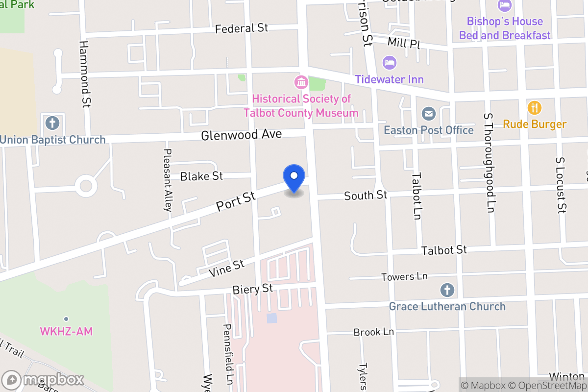 Map of 105 S Washington St, Easton