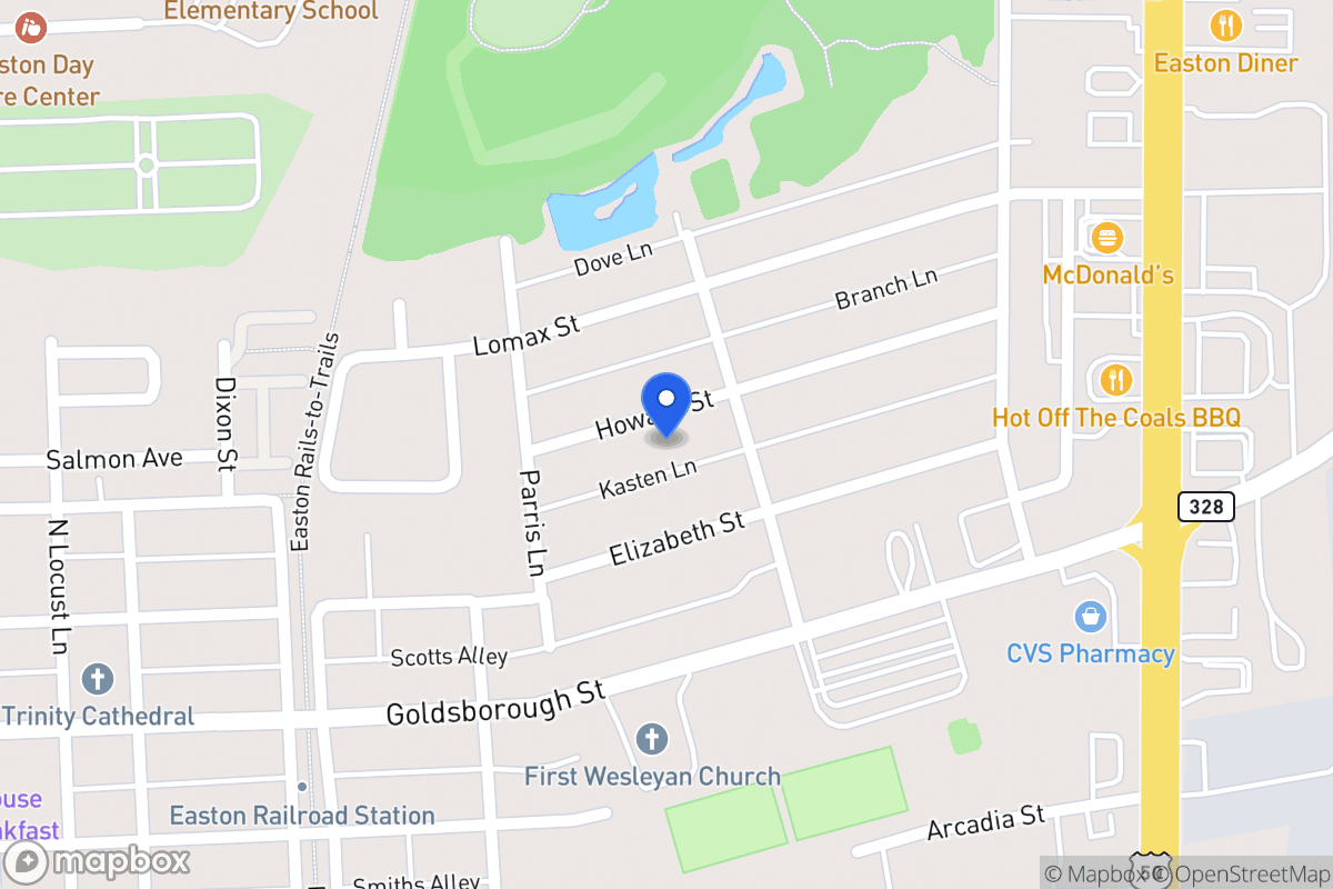 Map of 638 Howard St, Easton