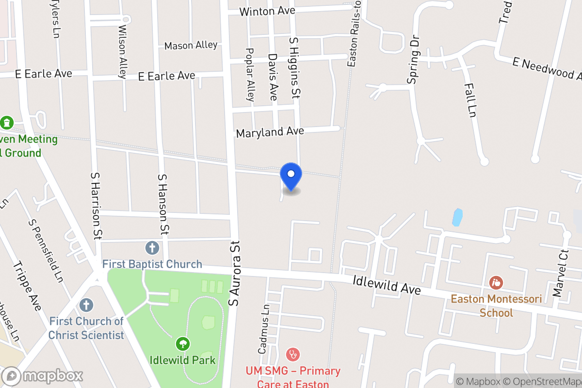 Map of 400 S Aurora St, Easton