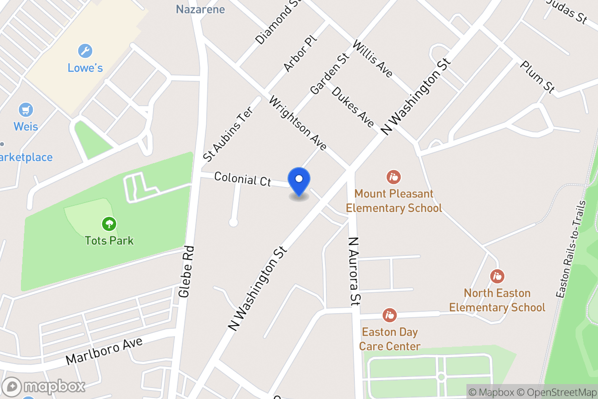 Map of 347 N Washington St, Easton
