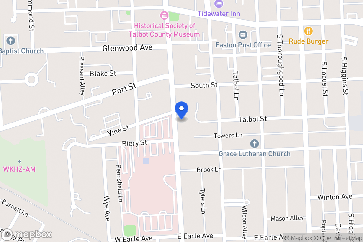 Map of 114 S Washington St, Easton