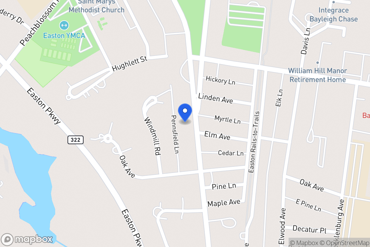 Map of 615 S Washington St, Easton