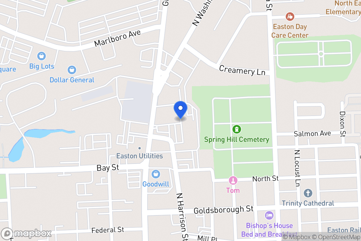 Map of 218 N Washington St, Easton