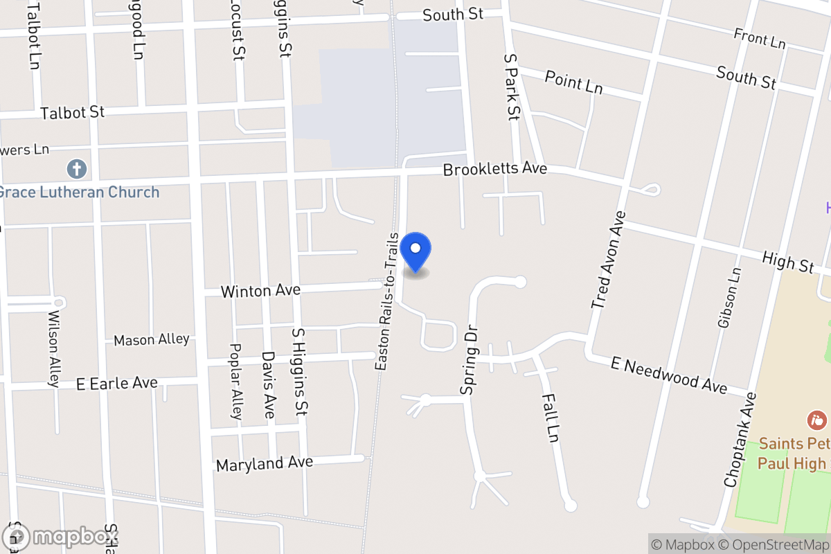 Map of 320 S East Ave, Easton