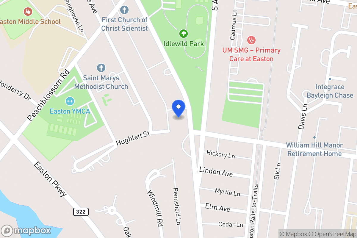 Map of 533 S Washington St, Easton