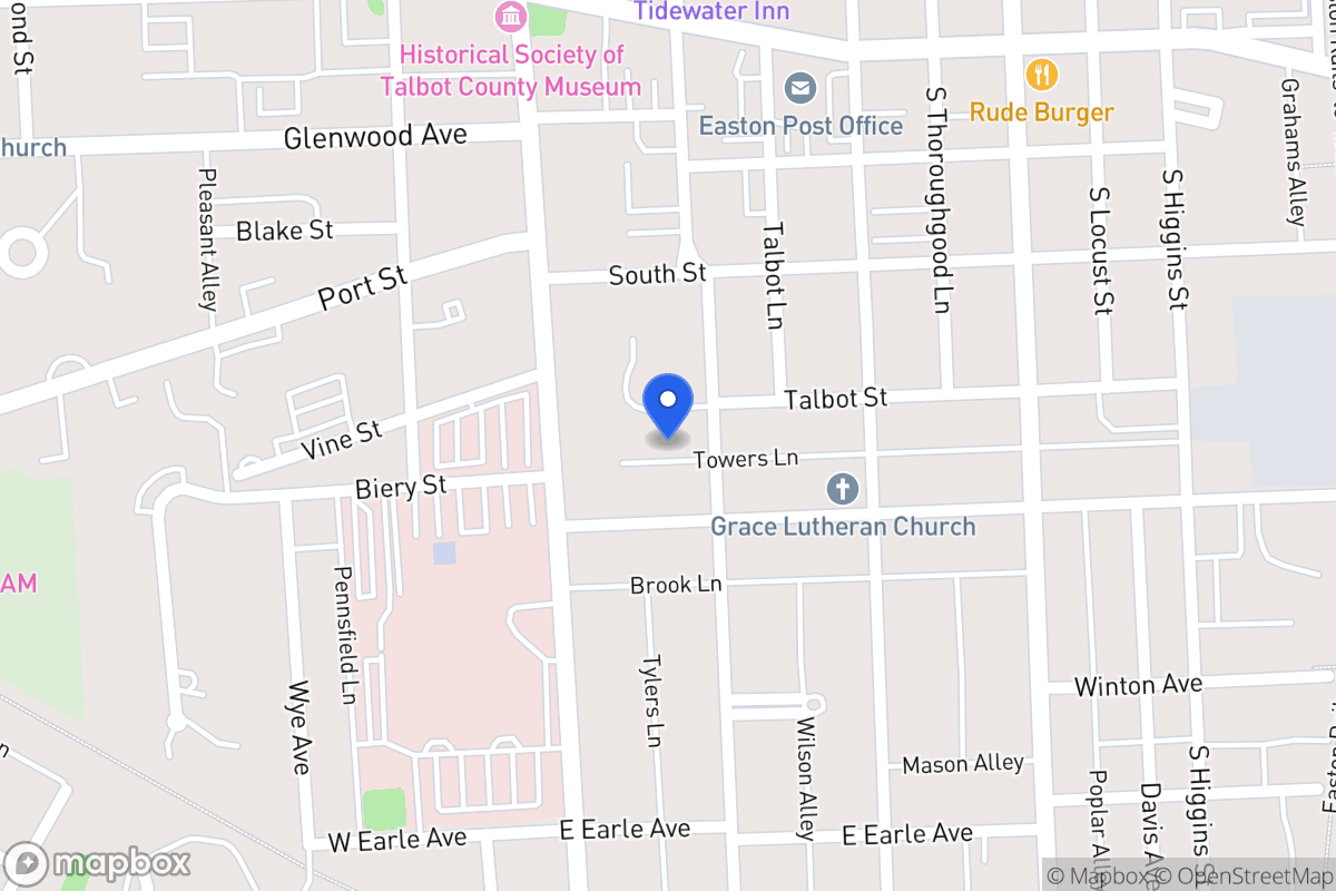 Map of 127 S Harrison St, Easton