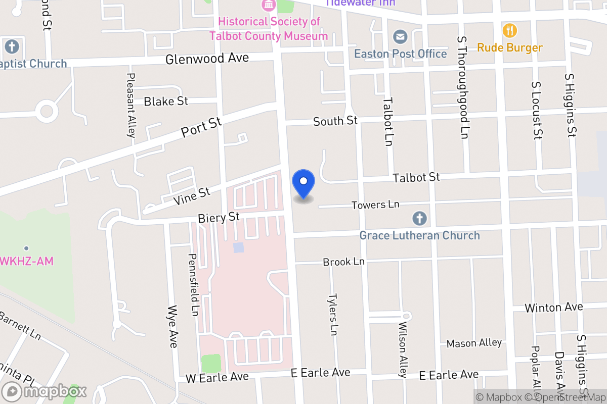 Map of 136 S Washington St, Easton