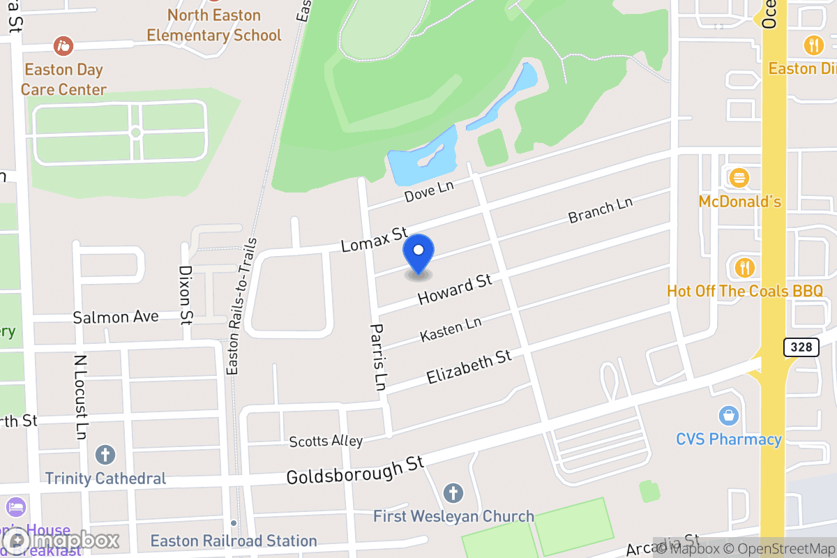 Map of 633 Howard St, Easton