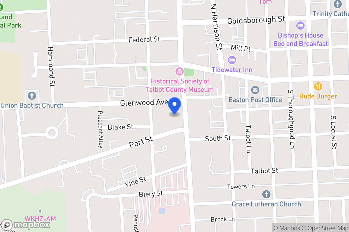 Map of 45 S Washington St, Easton