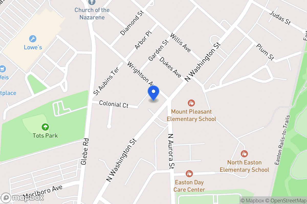 Map of 355 N Washington St, Easton