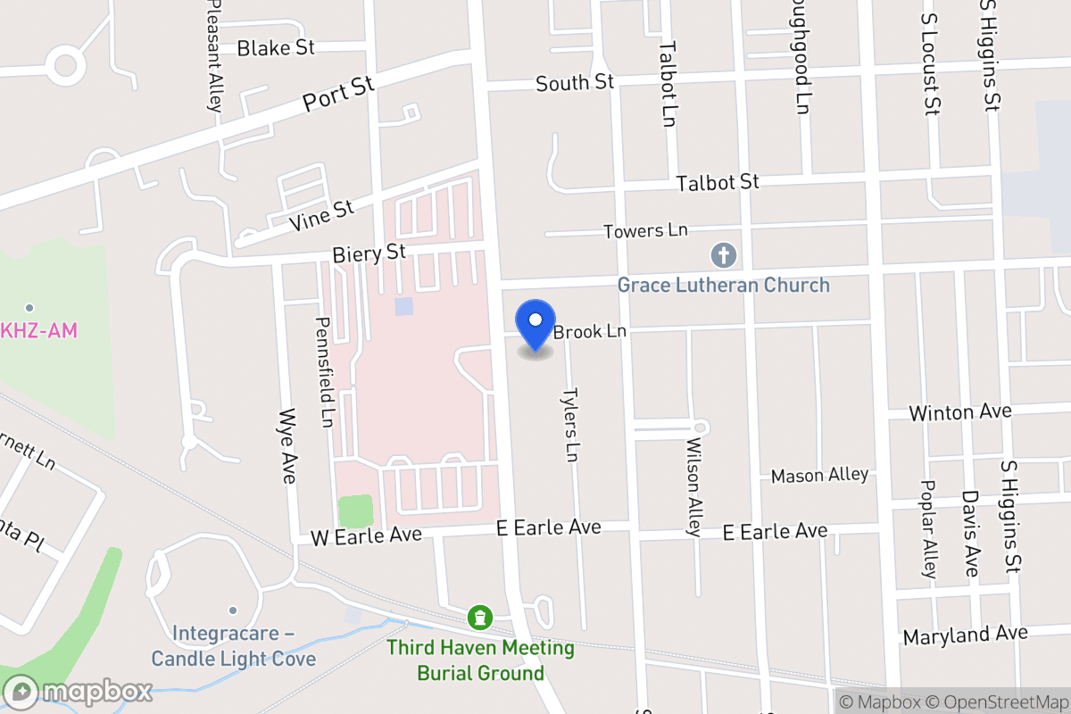 Map of 214 S Washington St, Easton