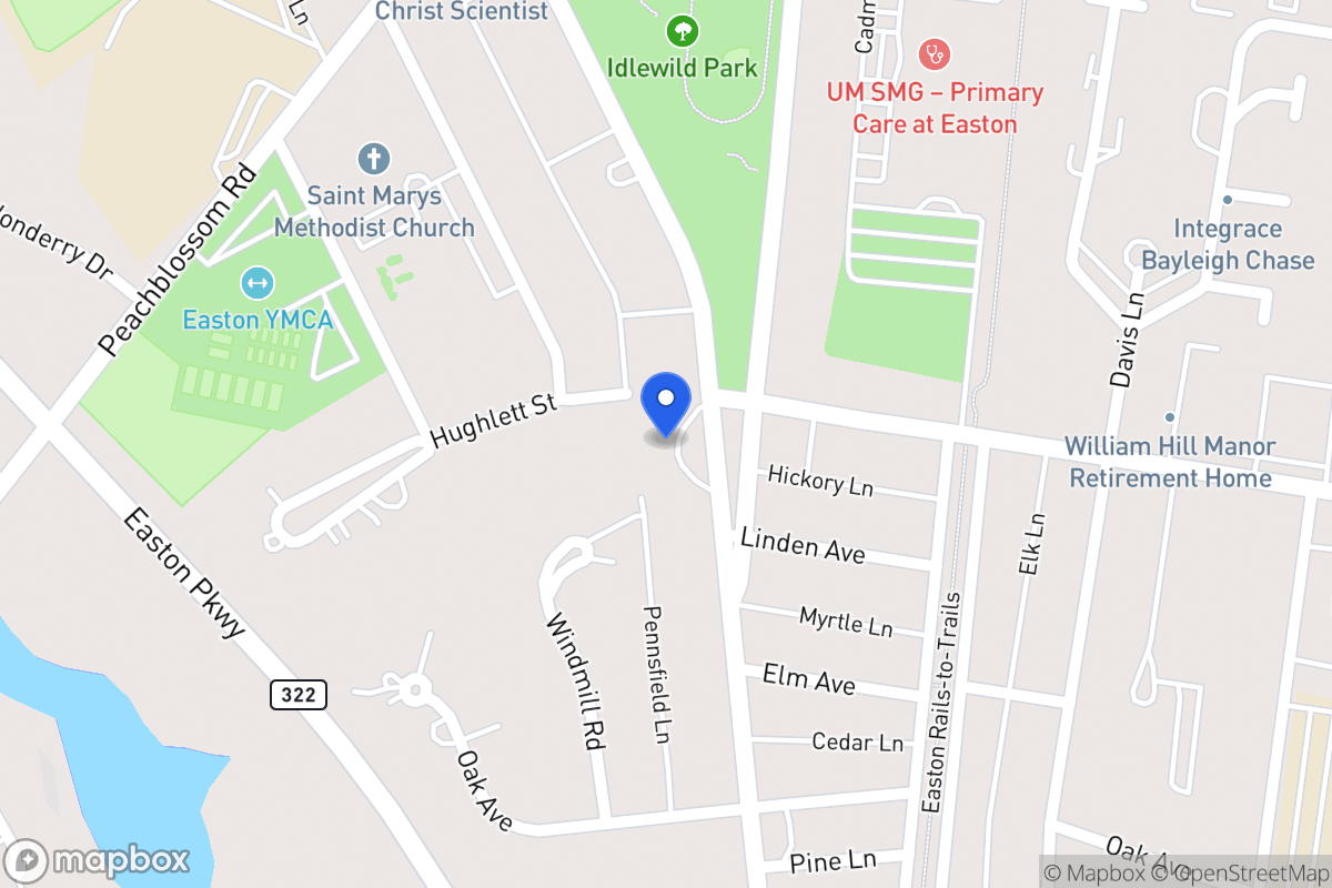 Map of 601 S Washington St, Easton