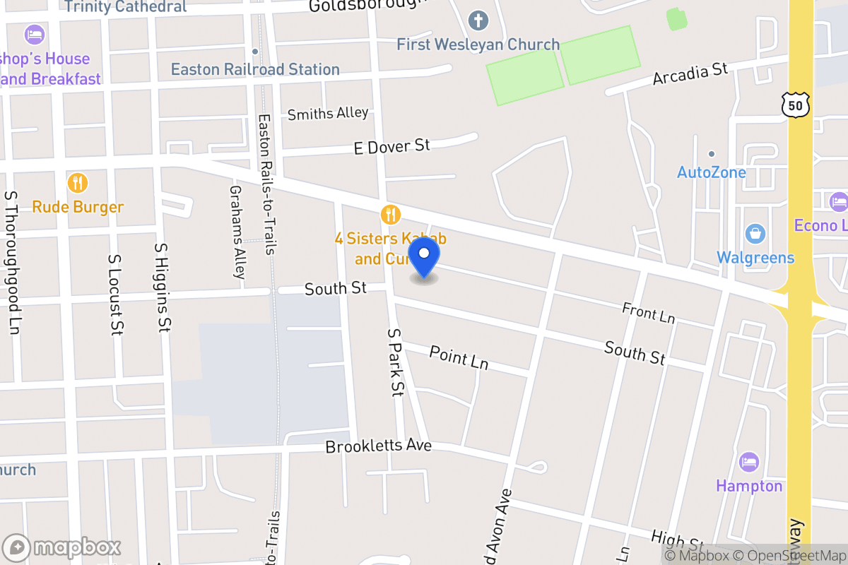 Map of 607 South St, Easton