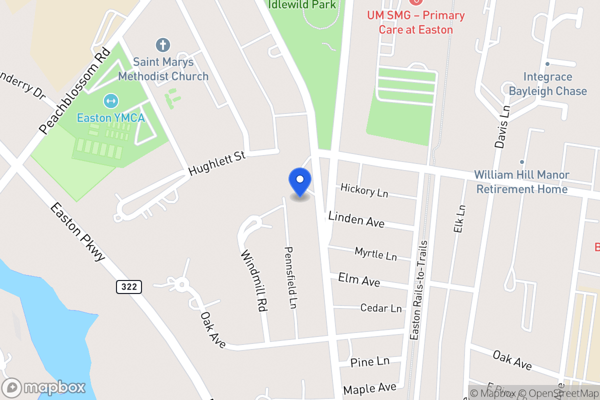 Map of 605 S Washington St, Easton