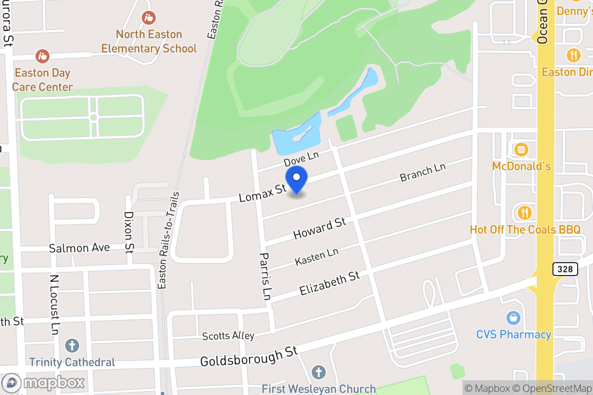 Map of 634 Lomax St, Easton