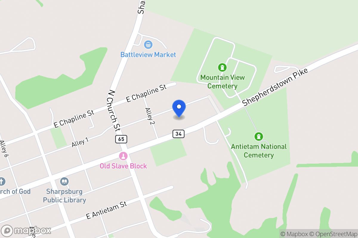 Map of 223 E Main St, Sharpsburg