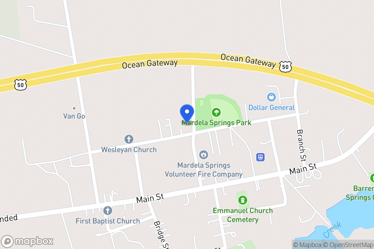 Map of 401 Railroad Ave, Mardela Springs