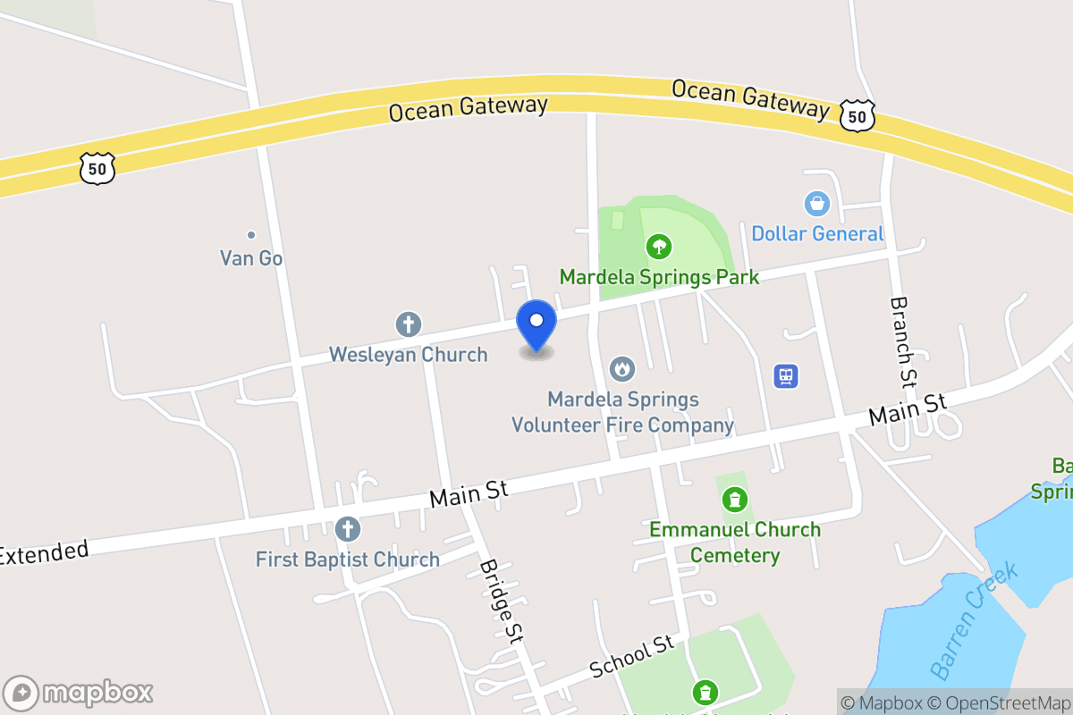 Map of 404 Railroad Ave, Mardela Springs